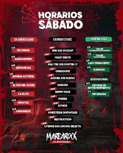 horarios sabado